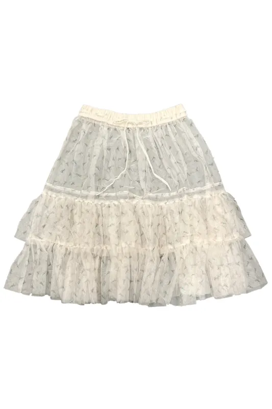 Louisa May Sheer Floral Ruffle Skirt sold by Tunnel Vision