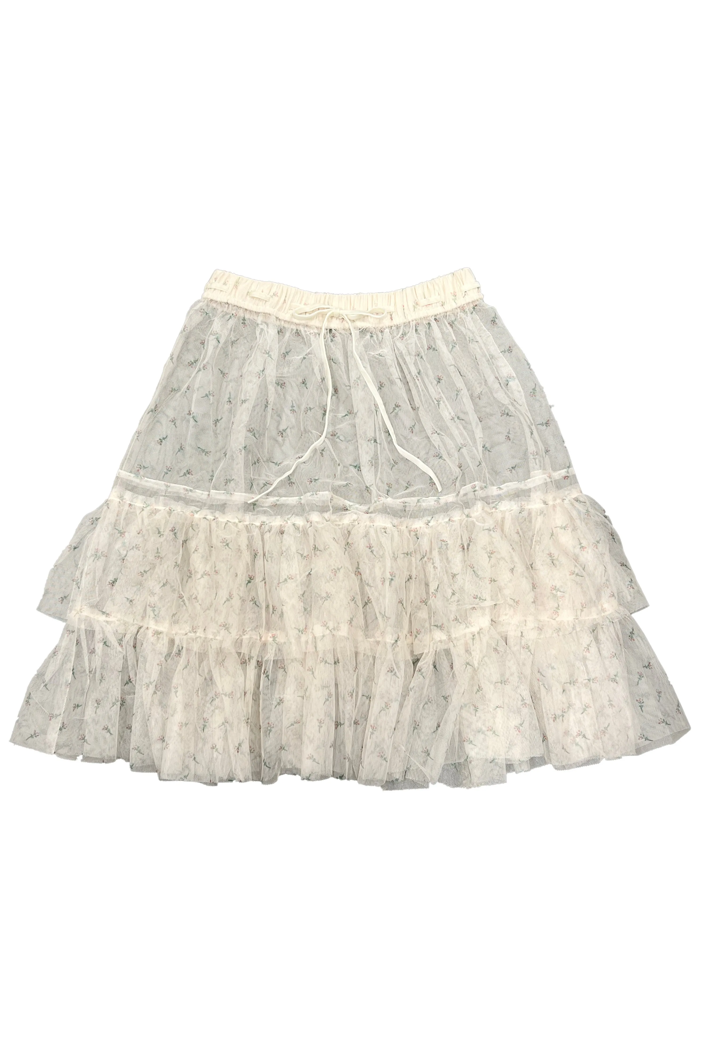 Louisa May Sheer Floral Ruffle Skirt sold by Tunnel Vision