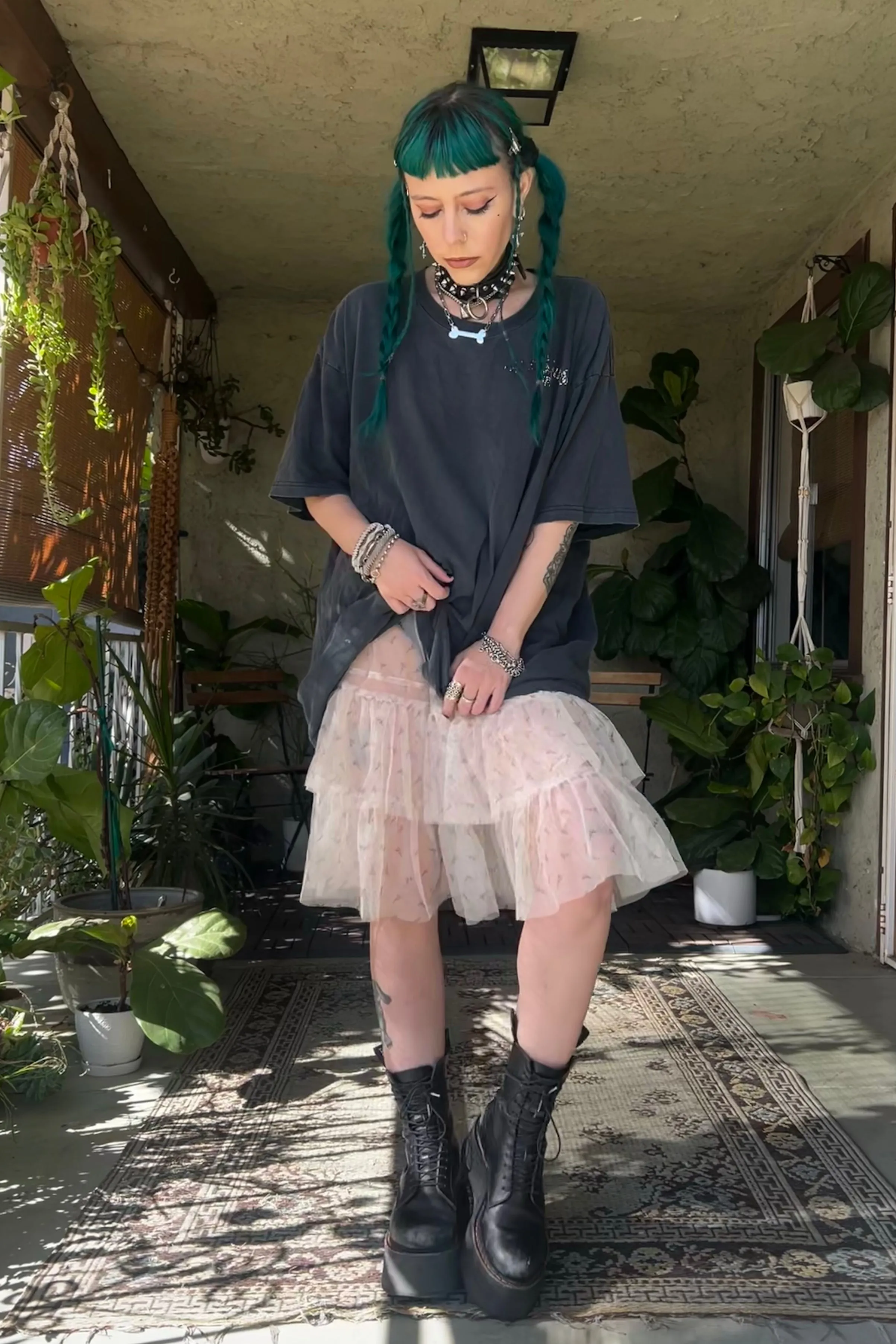 Louisa May Sheer Floral Ruffle Skirt sold by Tunnel Vision product image thumbnail 5