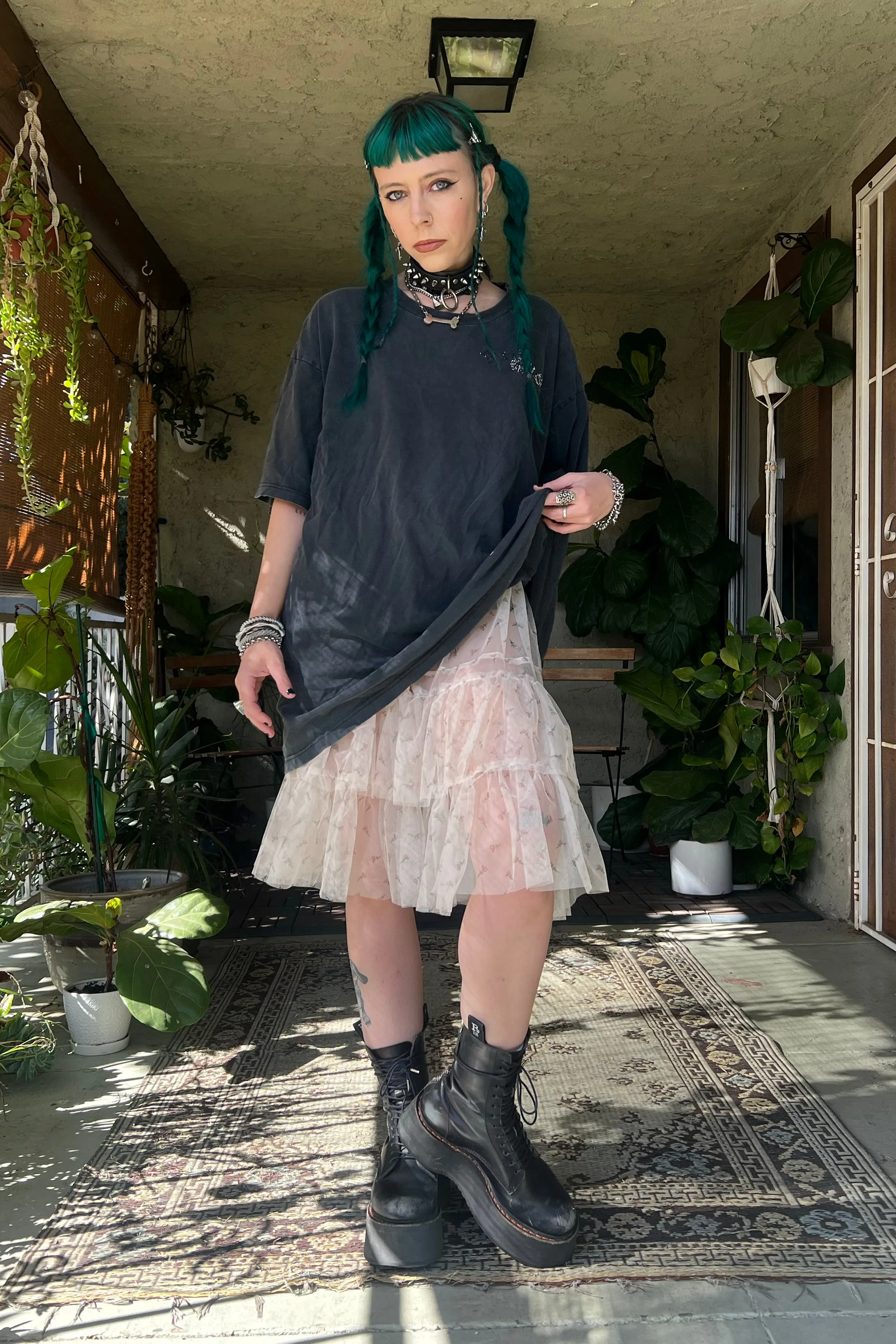 Louisa May Sheer Floral Ruffle Skirt sold by Tunnel Vision product image thumbnail 3