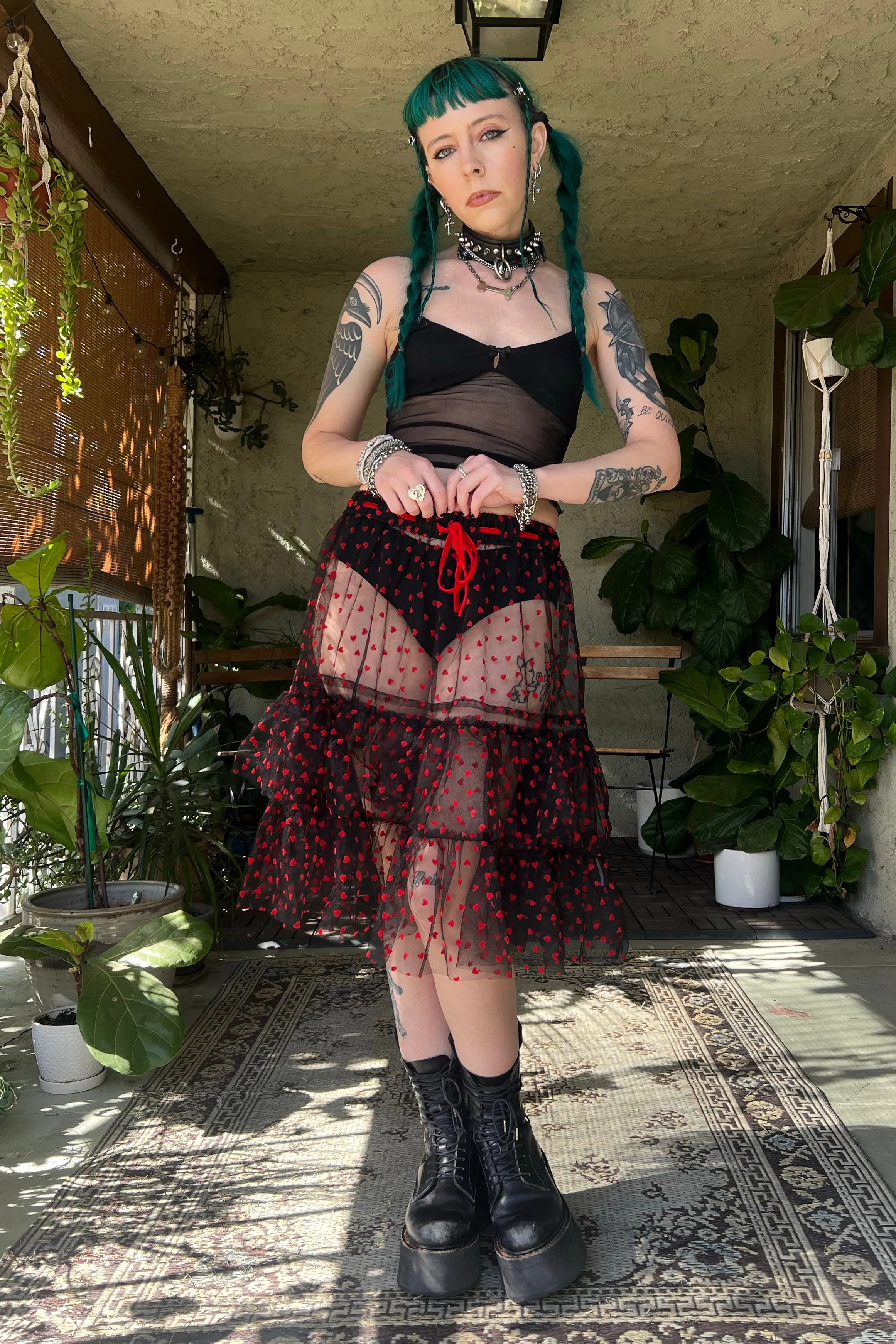 Louisa May Sheer Heart Ruffle Skirt sold by Tunnel Vision product image thumbnail 5