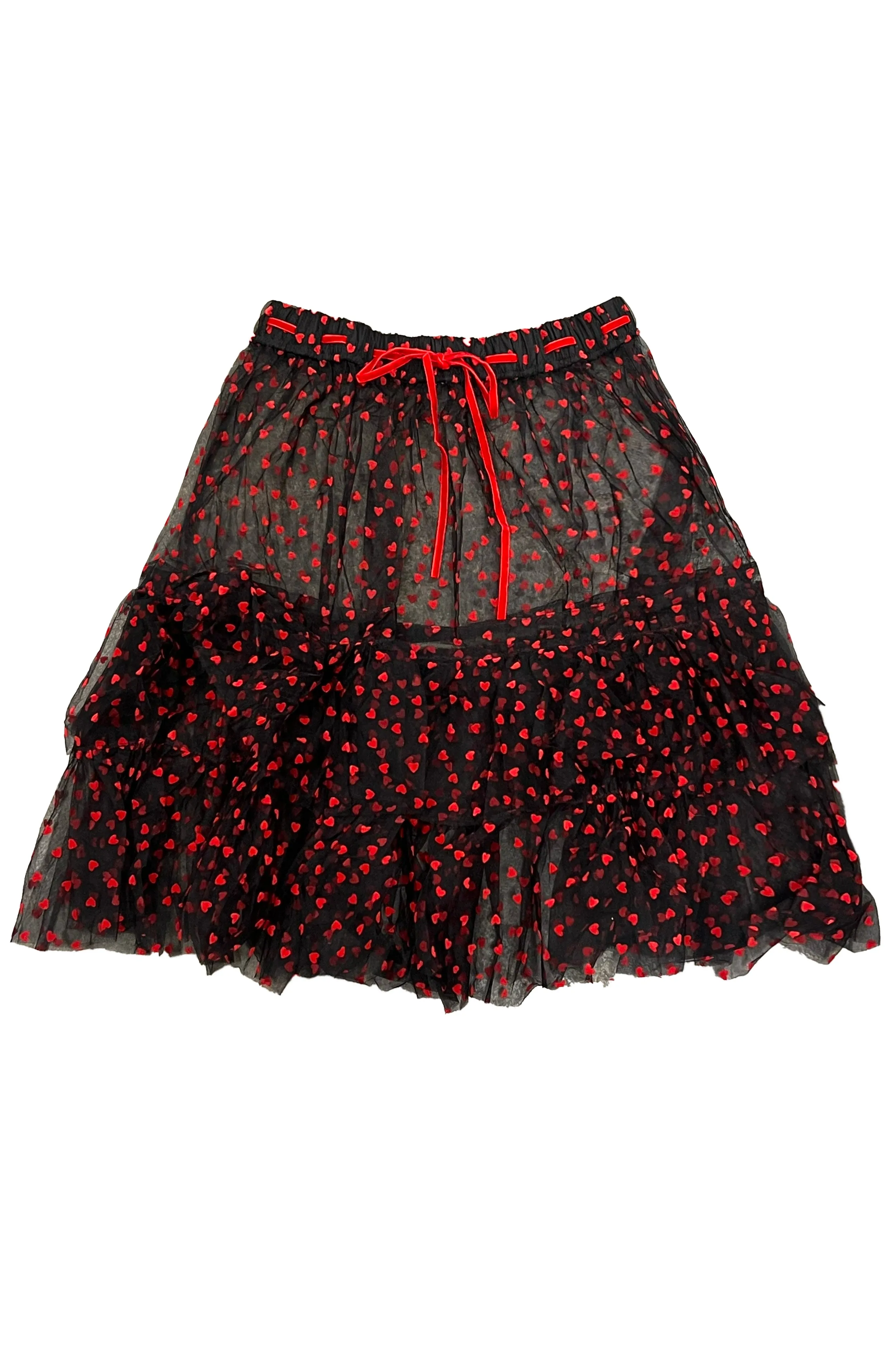 Louisa May Sheer Heart Ruffle Skirt sold by Tunnel Vision