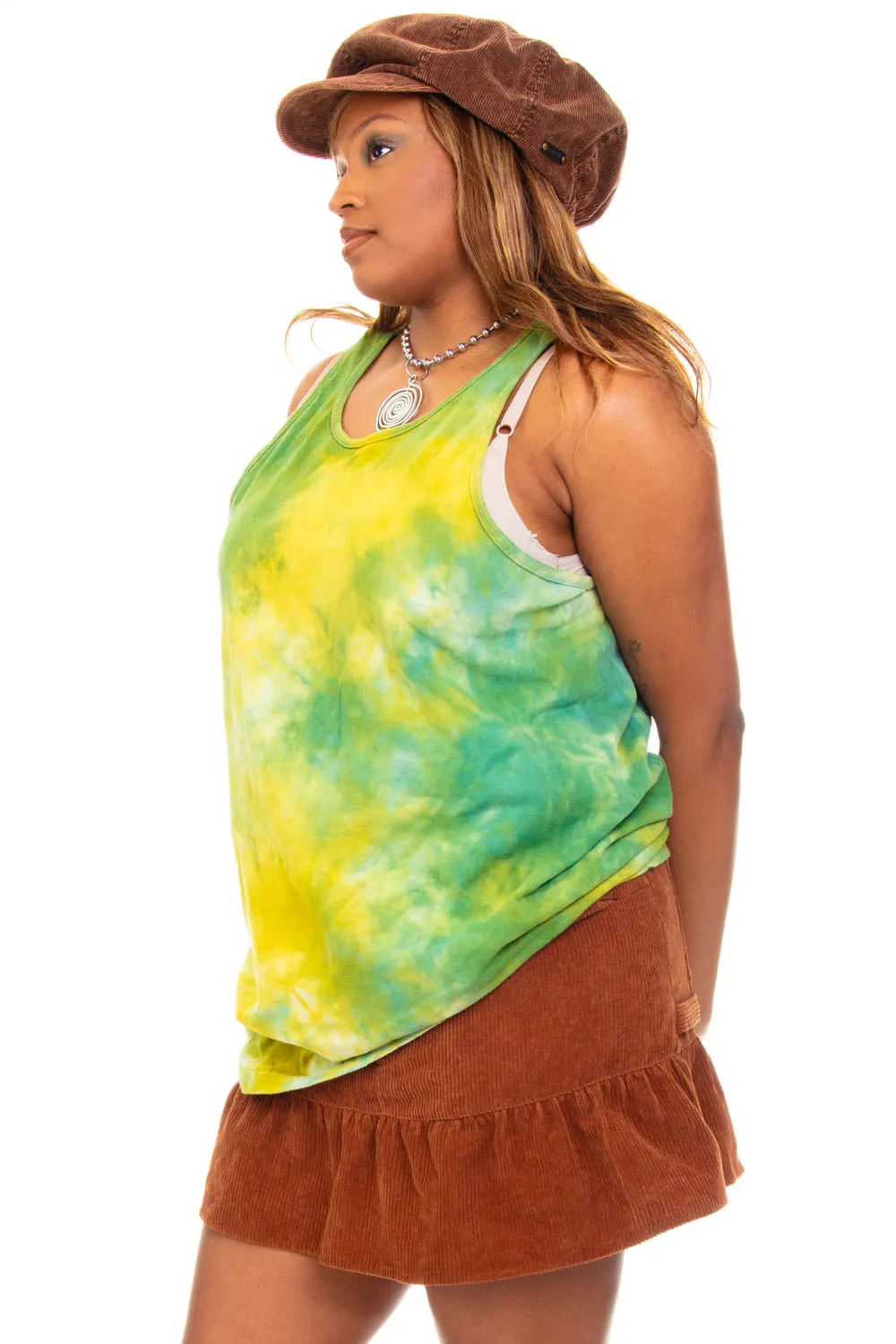 Vintage Y2K Green Tie-Dye Tank Top - OSFM sold by Tunnel Vision product image thumbnail 3