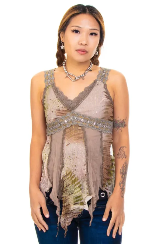 Vintage Y2K Forrest Fairy Silk Tank Top - XS/S/M sold by Tunnel Vision