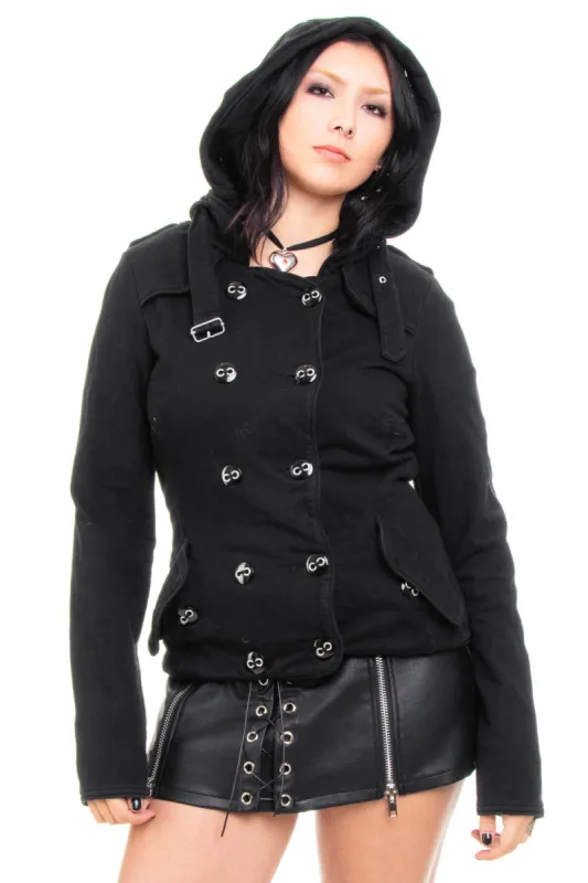 Vintage Y2K Twisted Heart Black Button Jacket - OSFM sold by Tunnel Vision
