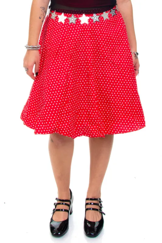 Vintage 90's Red Hearts Puffy Skirt - M/L sold by Tunnel Vision