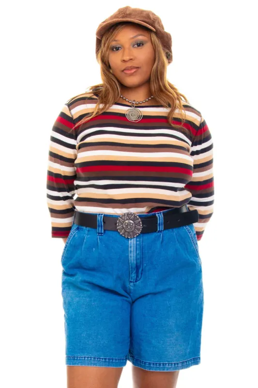 Vintage Y2K Stripe Long-Sleeve Top - OSFM sold by Tunnel Vision