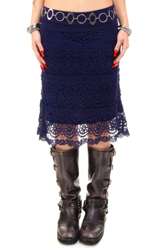 Vintage Y2K Floral Crochet Knit Skirt - M/L sold by Tunnel Vision