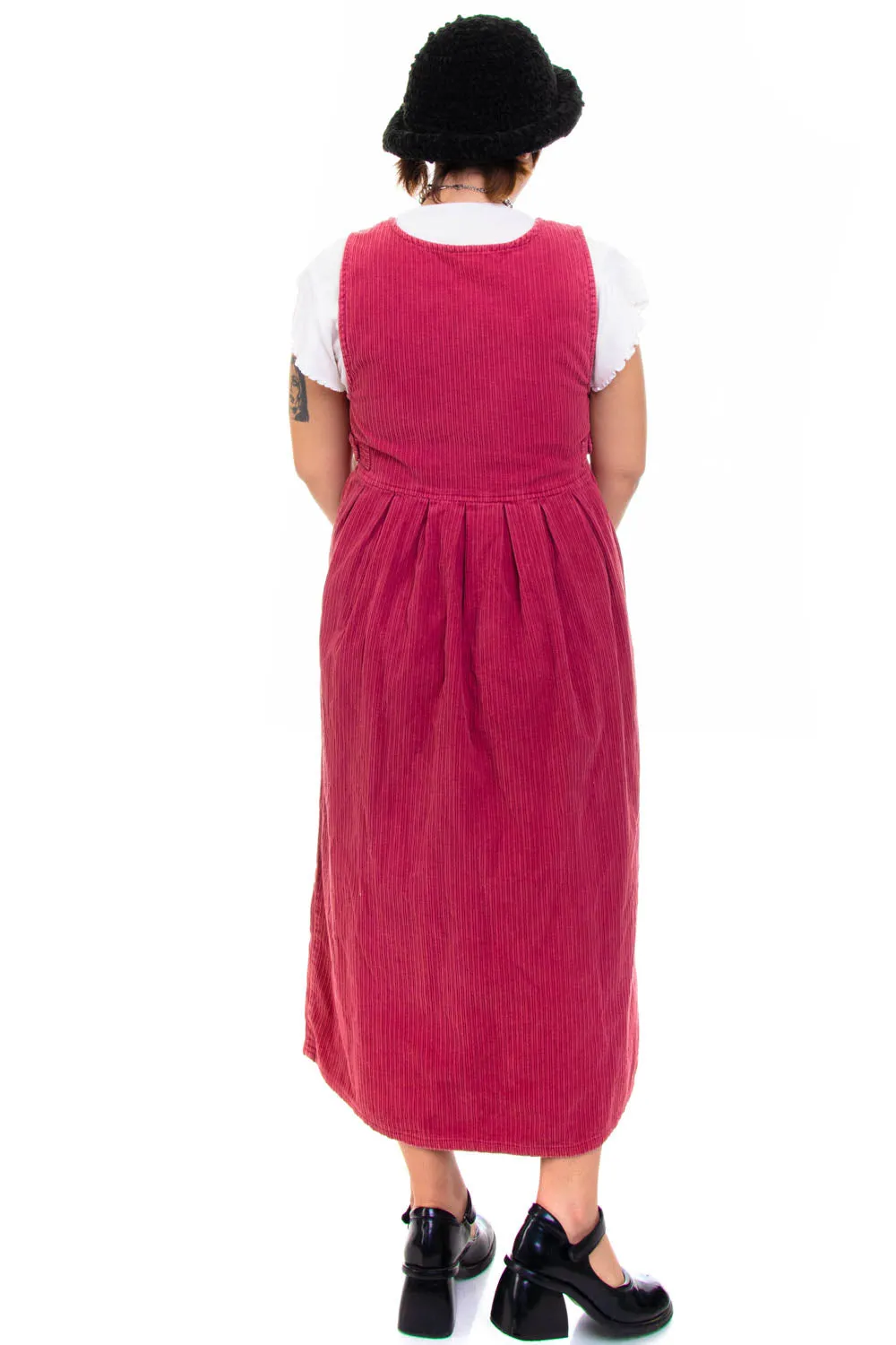 Vintage 90's Real Comfort Pink Corduroy Tank Overall Dress - M/L sold by Tunnel Vision product image thumbnail 5
