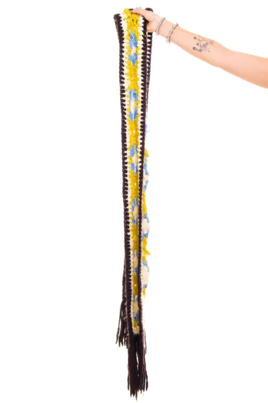 Vintage Y2K Knitted Tassel Scarf sold by Tunnel Vision
