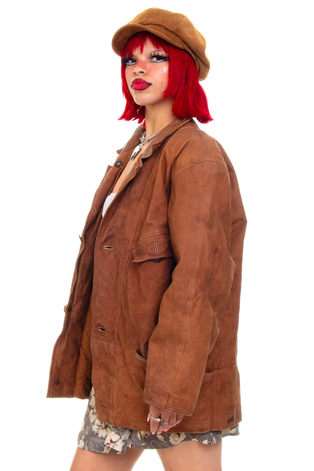 Vintage 80's Structure Camel Leather Bomber Jacket - OSFM sold by Tunnel Vision product image thumbnail 3