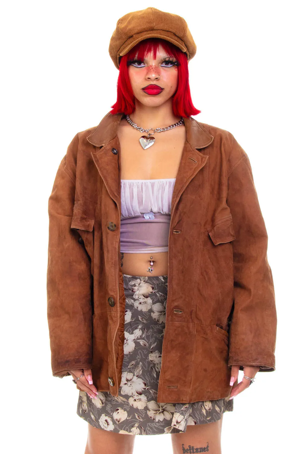 Vintage 80's Structure Camel Leather Bomber Jacket - OSFM sold by Tunnel Vision