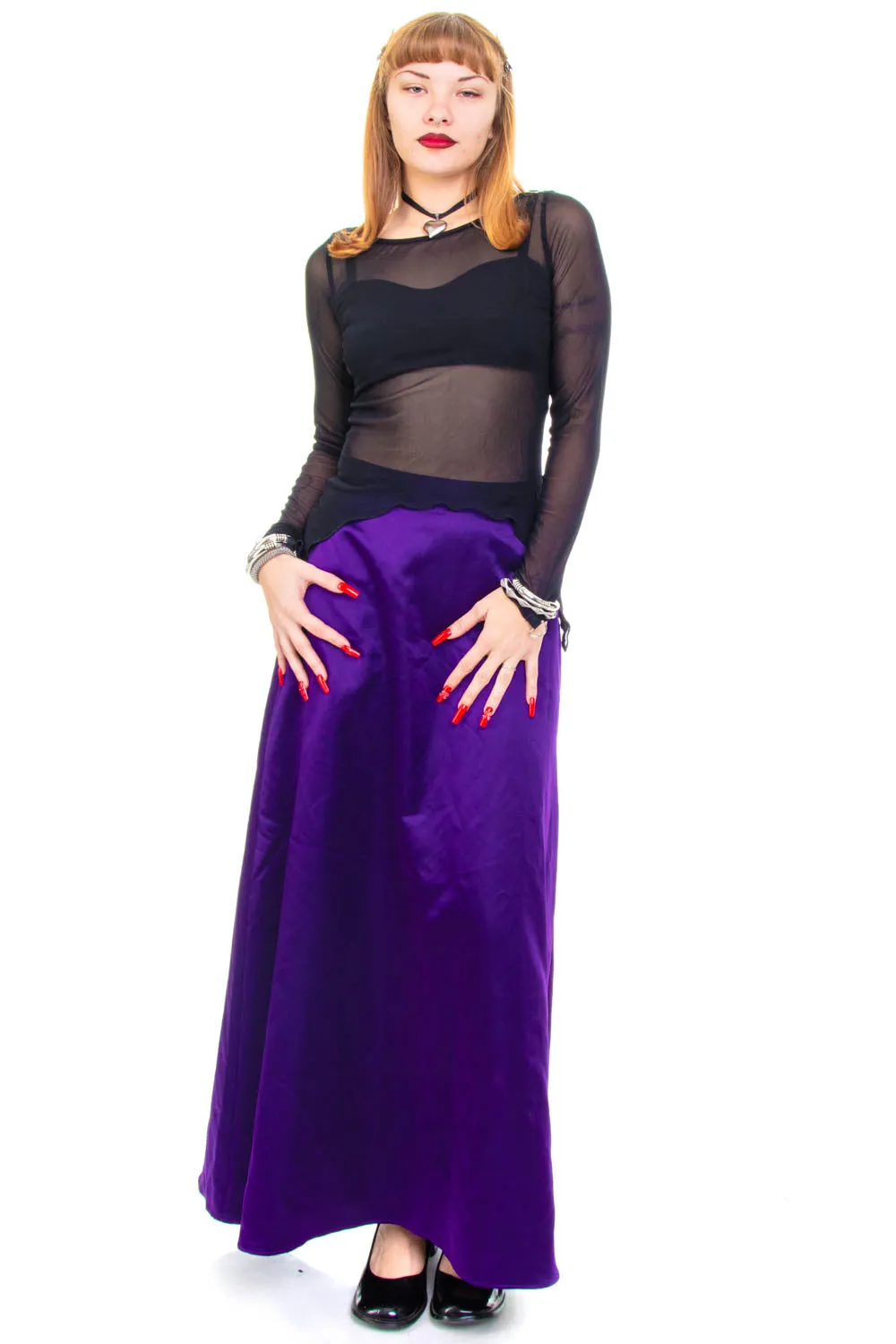 Vintage 90's Witch Gothic Purple Maxi Skirt - M/L sold by Tunnel Vision product image thumbnail 2