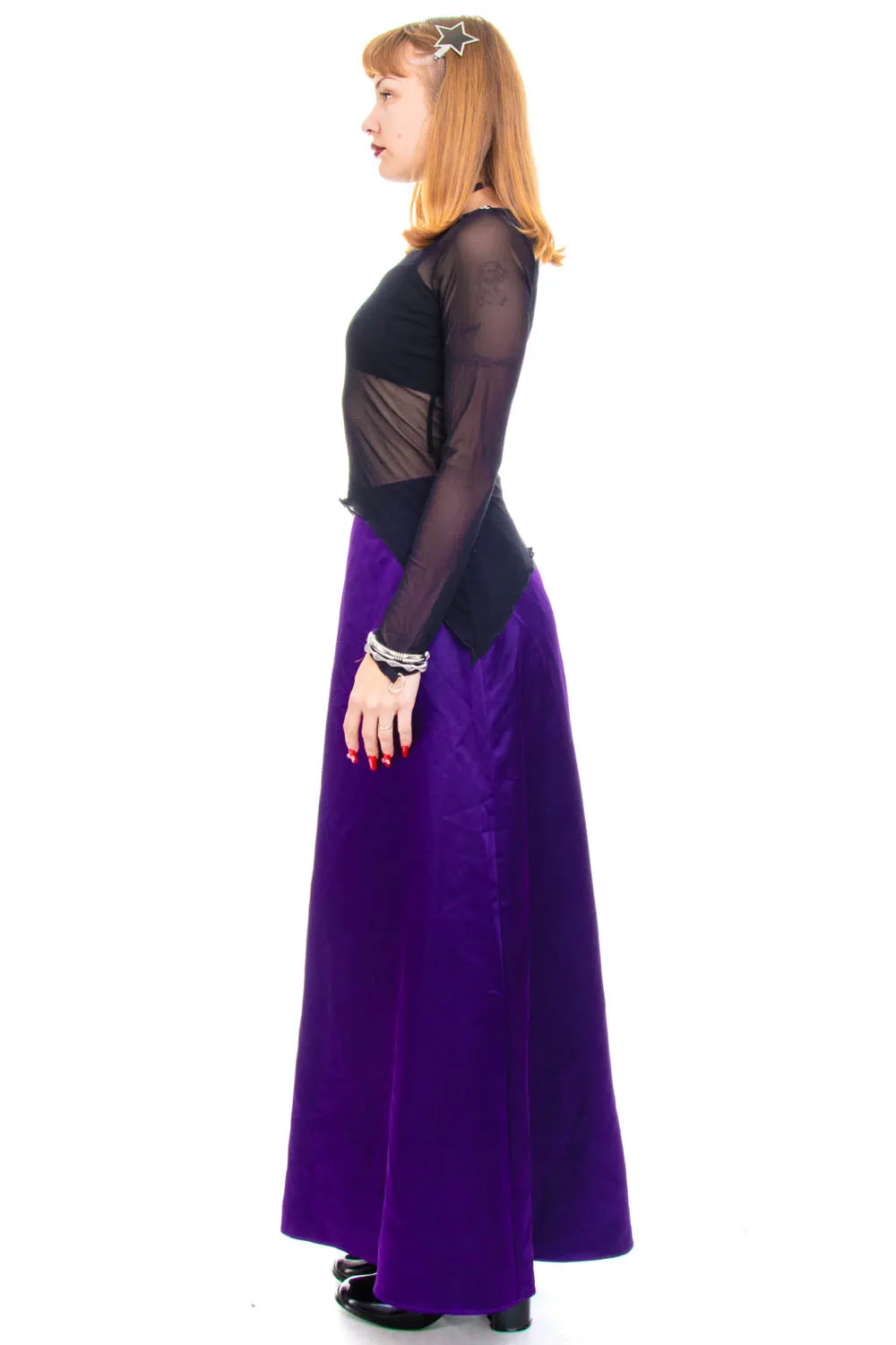 Vintage 90's Witch Gothic Purple Maxi Skirt - M/L sold by Tunnel Vision product image thumbnail 4