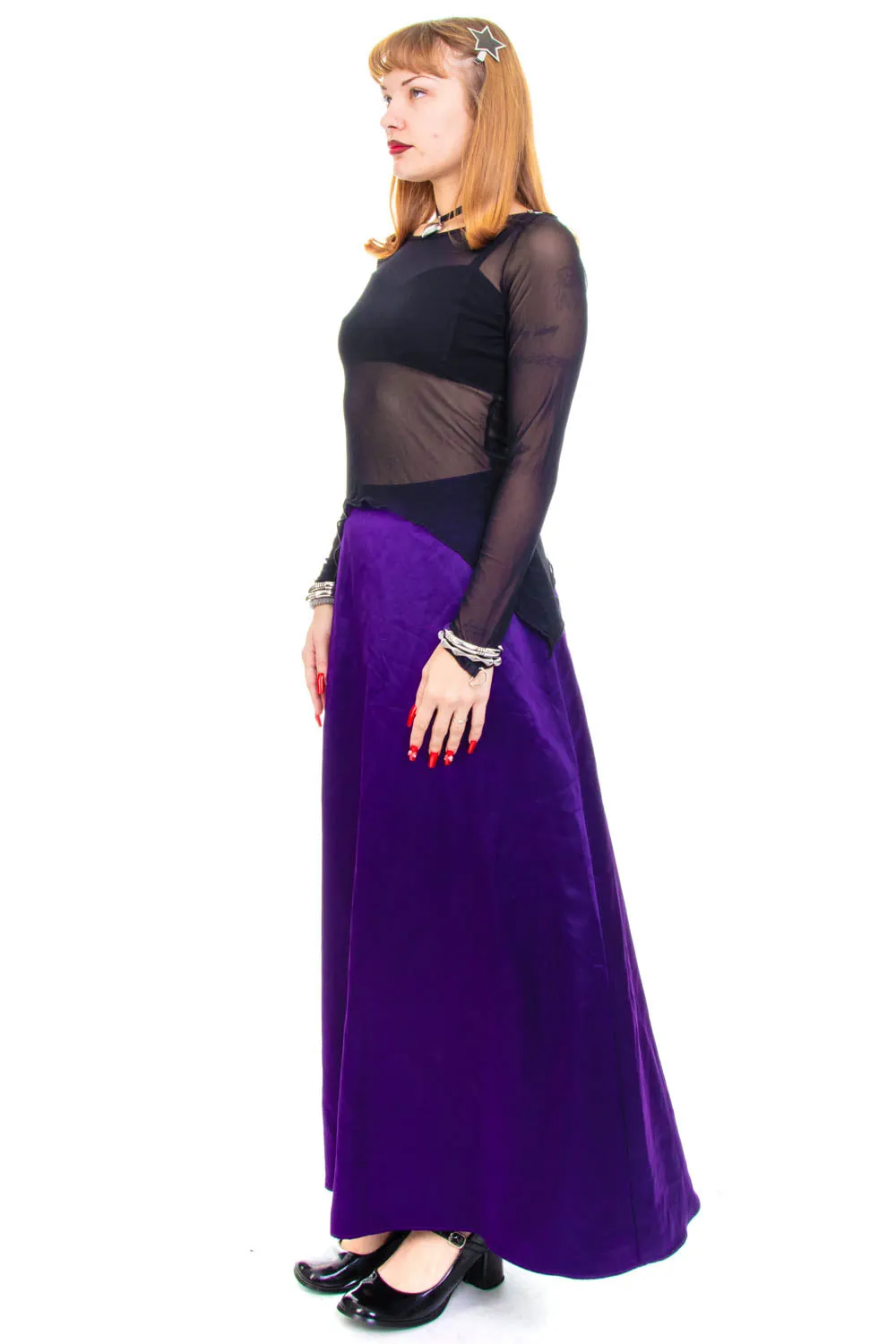 Vintage 90's Witch Gothic Purple Maxi Skirt - M/L sold by Tunnel Vision product image thumbnail 3
