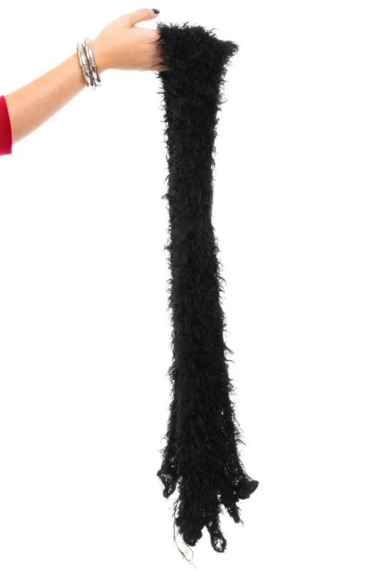 Vintage Y2K Black Fuzzy Monster Scarf sold by Tunnel Vision