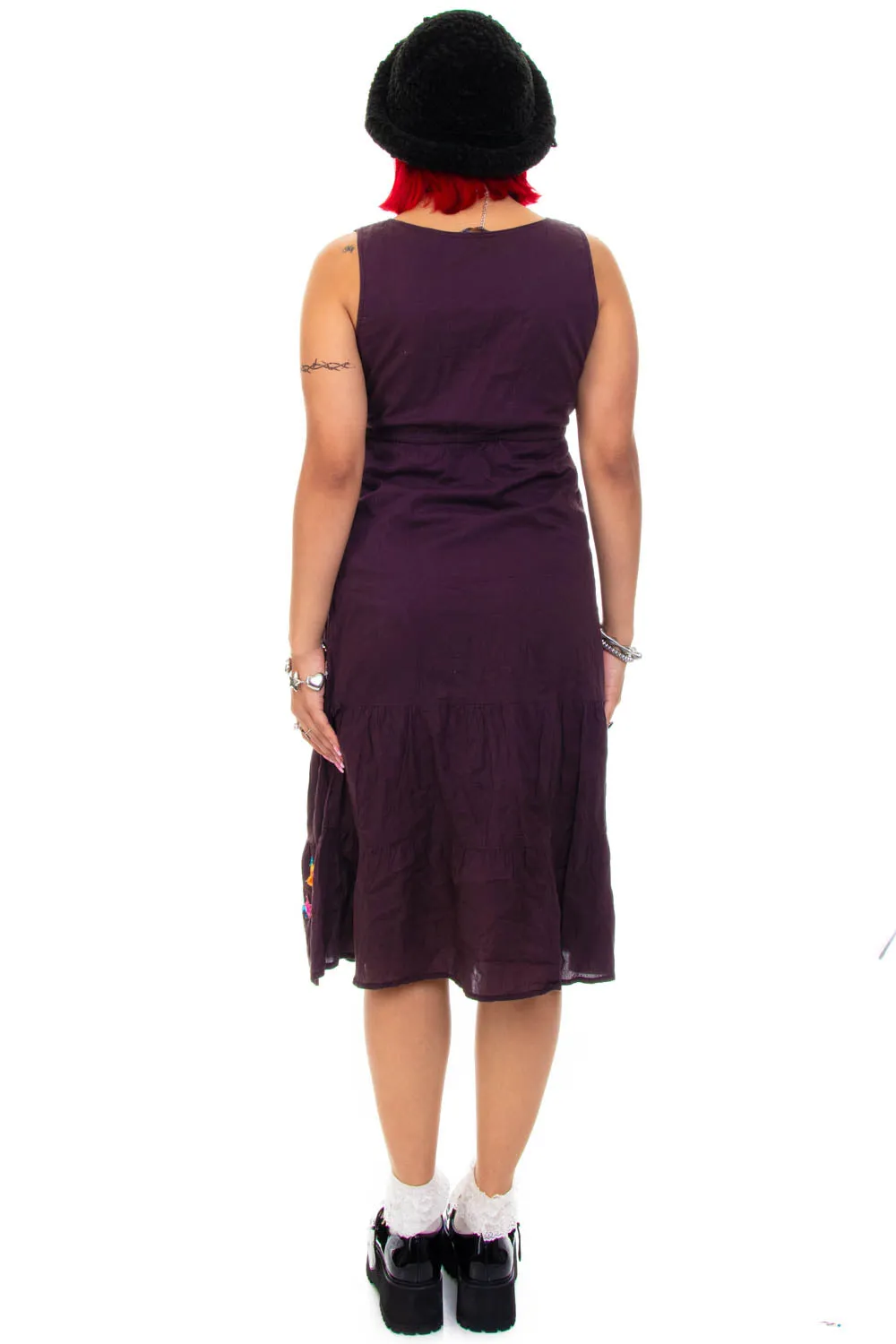 Vintage Y2K Floral Embroidered Tank Dress - M/L sold by Tunnel Vision product image thumbnail 5