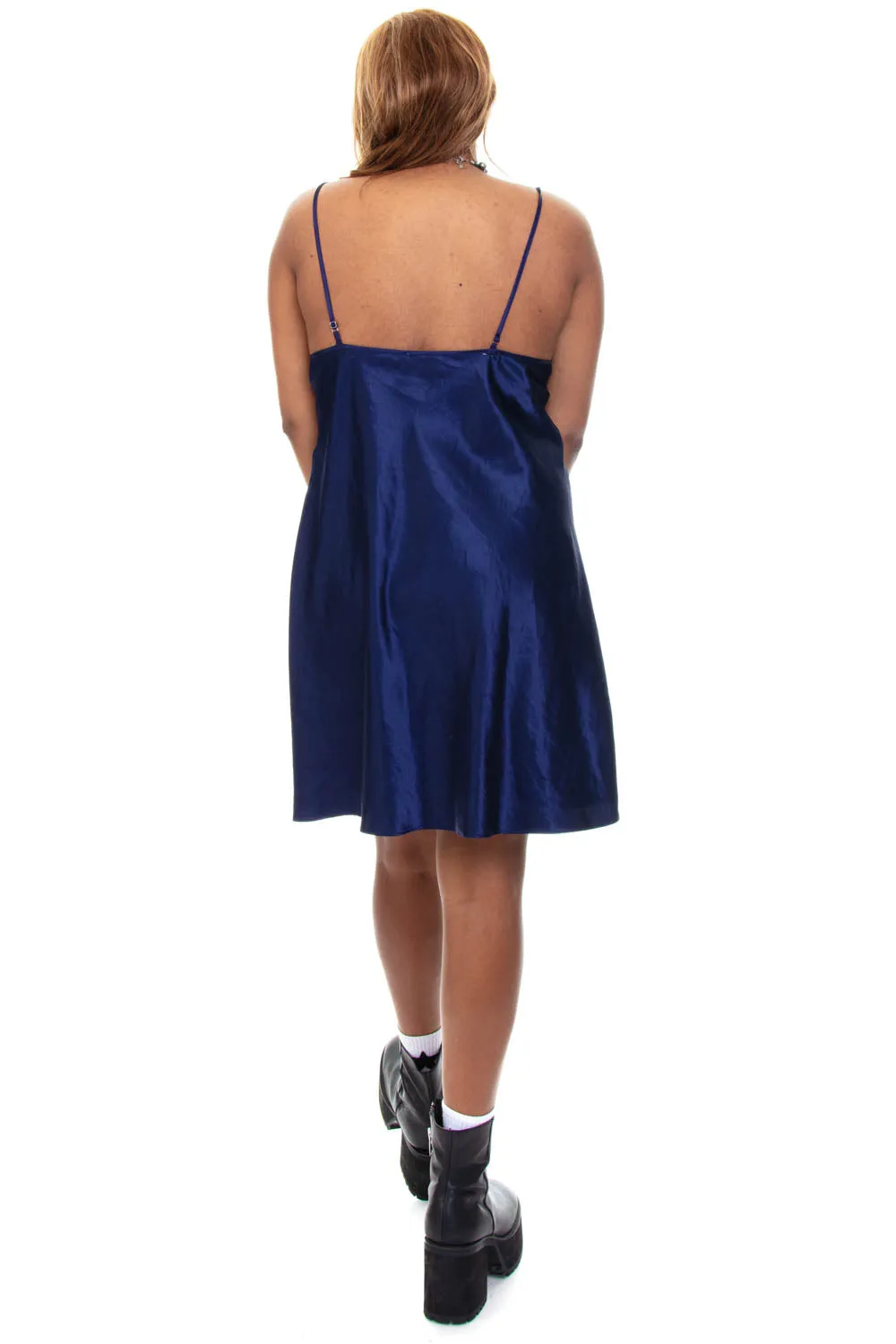 Vintage 90's Midnight Navy Slip Dress - L sold by Tunnel Vision product image thumbnail 5