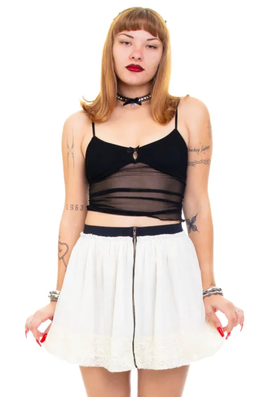 Vintage Y2K Delicate Lace Zip Up Mini Skirt - S/M/L sold by Tunnel Vision
