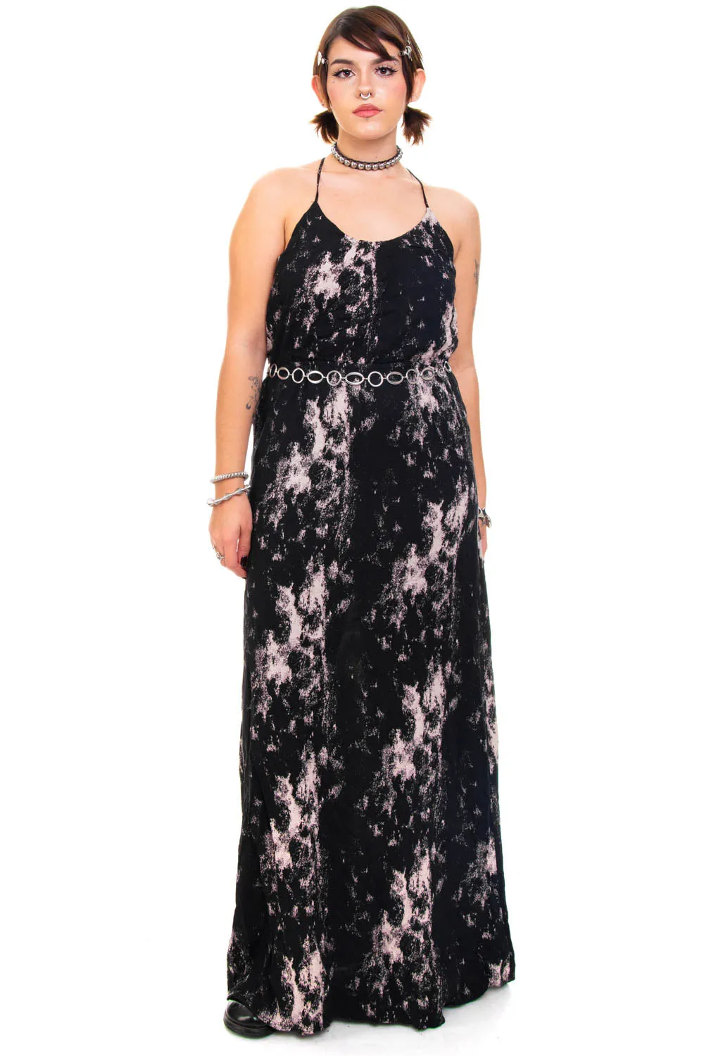 Vintage Y2K Dark Painted Tank Maxi Dress - M/L sold by Tunnel Vision