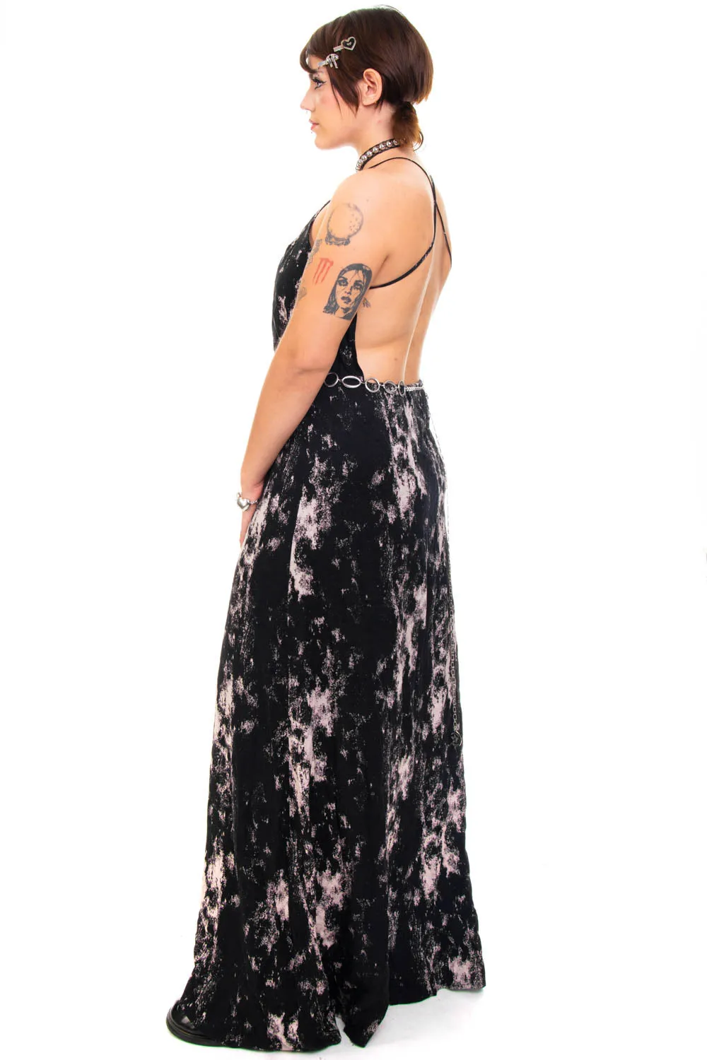 Vintage Y2K Dark Painted Tank Maxi Dress - M/L sold by Tunnel Vision product image thumbnail 4