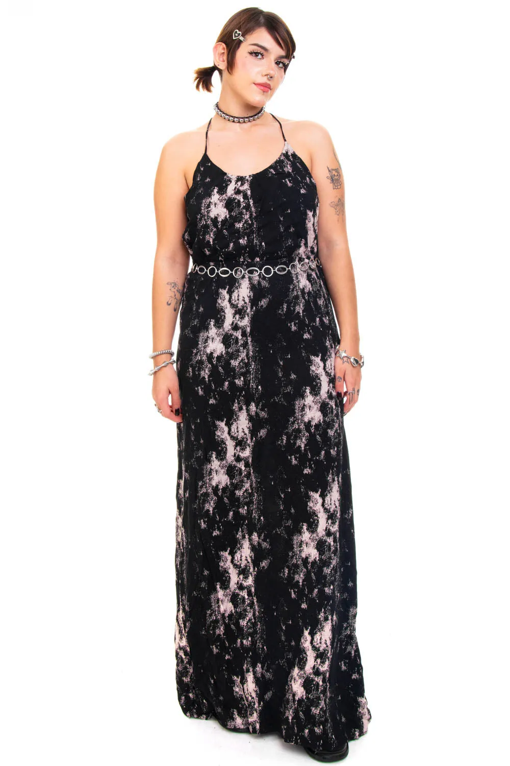 Vintage Y2K Dark Painted Tank Maxi Dress - M/L sold by Tunnel Vision product image thumbnail 2
