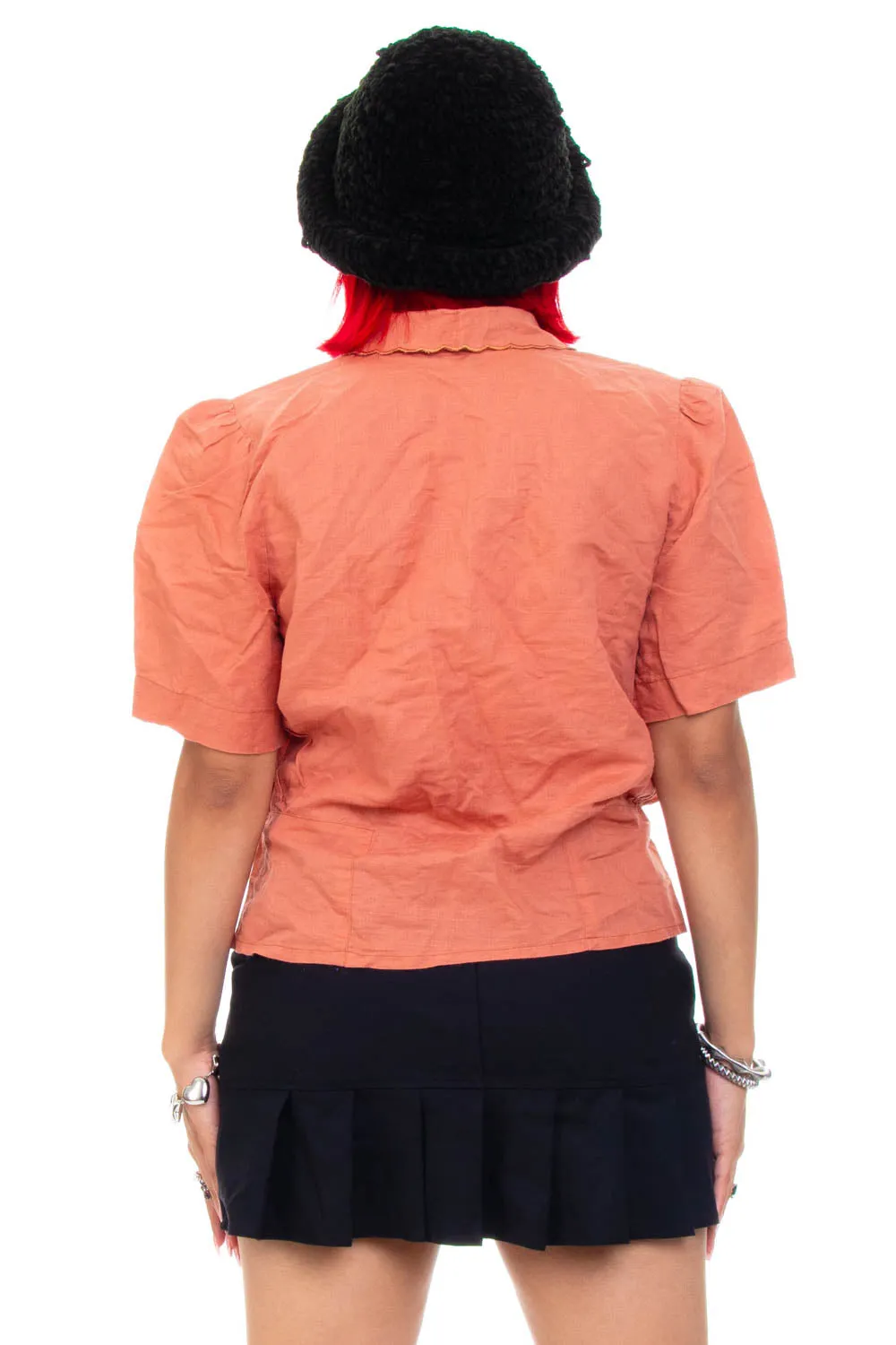 Vintage 90's Pale Orange Crop Blouse - S/M sold by Tunnel Vision product image thumbnail 5