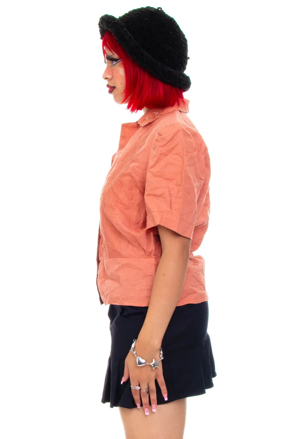 Vintage 90's Pale Orange Crop Blouse - S/M sold by Tunnel Vision product image thumbnail 4