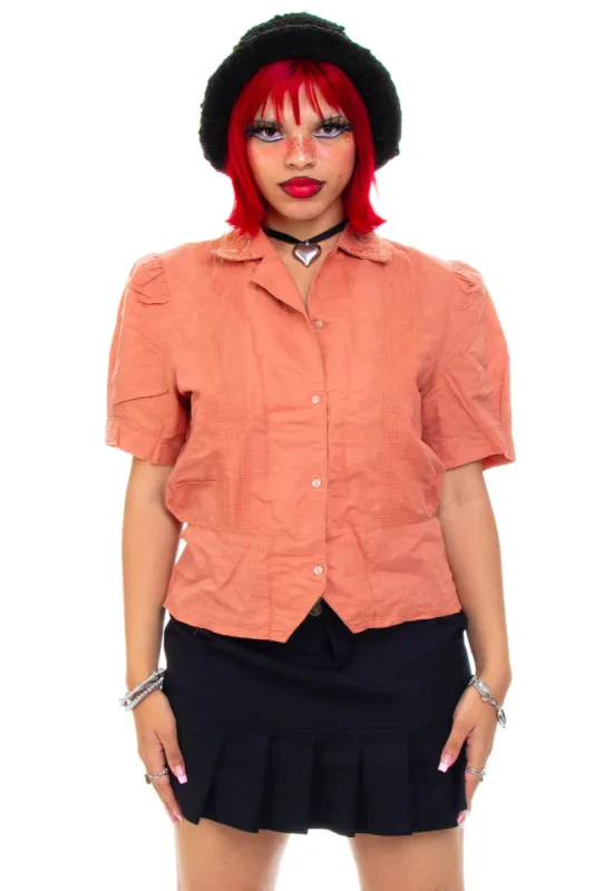 Vintage 90's Pale Orange Crop Blouse - S/M sold by Tunnel Vision