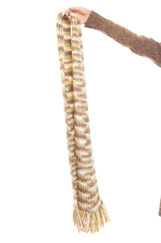 Vintage Y2K Pastel Stripe Knit Tassel Scarf sold by Tunnel Vision