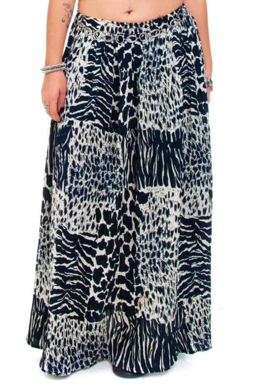 Vintage 90's Animal Patchwork Maxi Skirt - L/XL/2X sold by Tunnel Vision