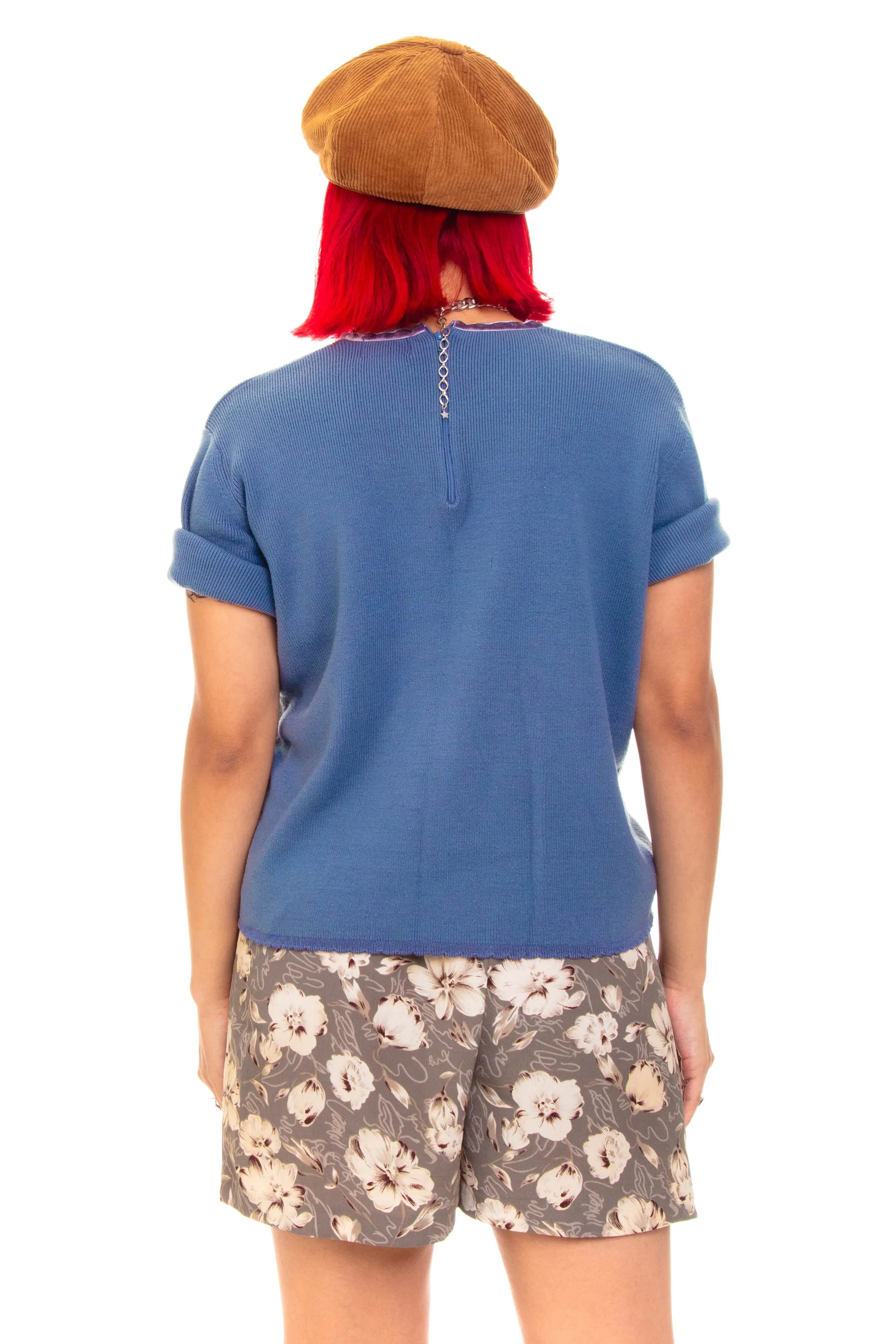 Vintage 90's Melancholic Blue Knit top - OSFM sold by Tunnel Vision product image thumbnail 5