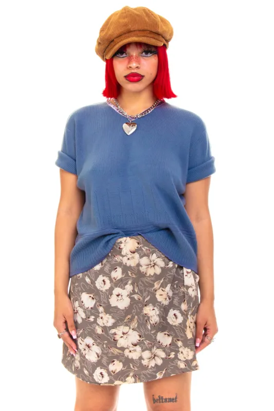 Vintage 90's Melancholic Blue Knit top - OSFM sold by Tunnel Vision