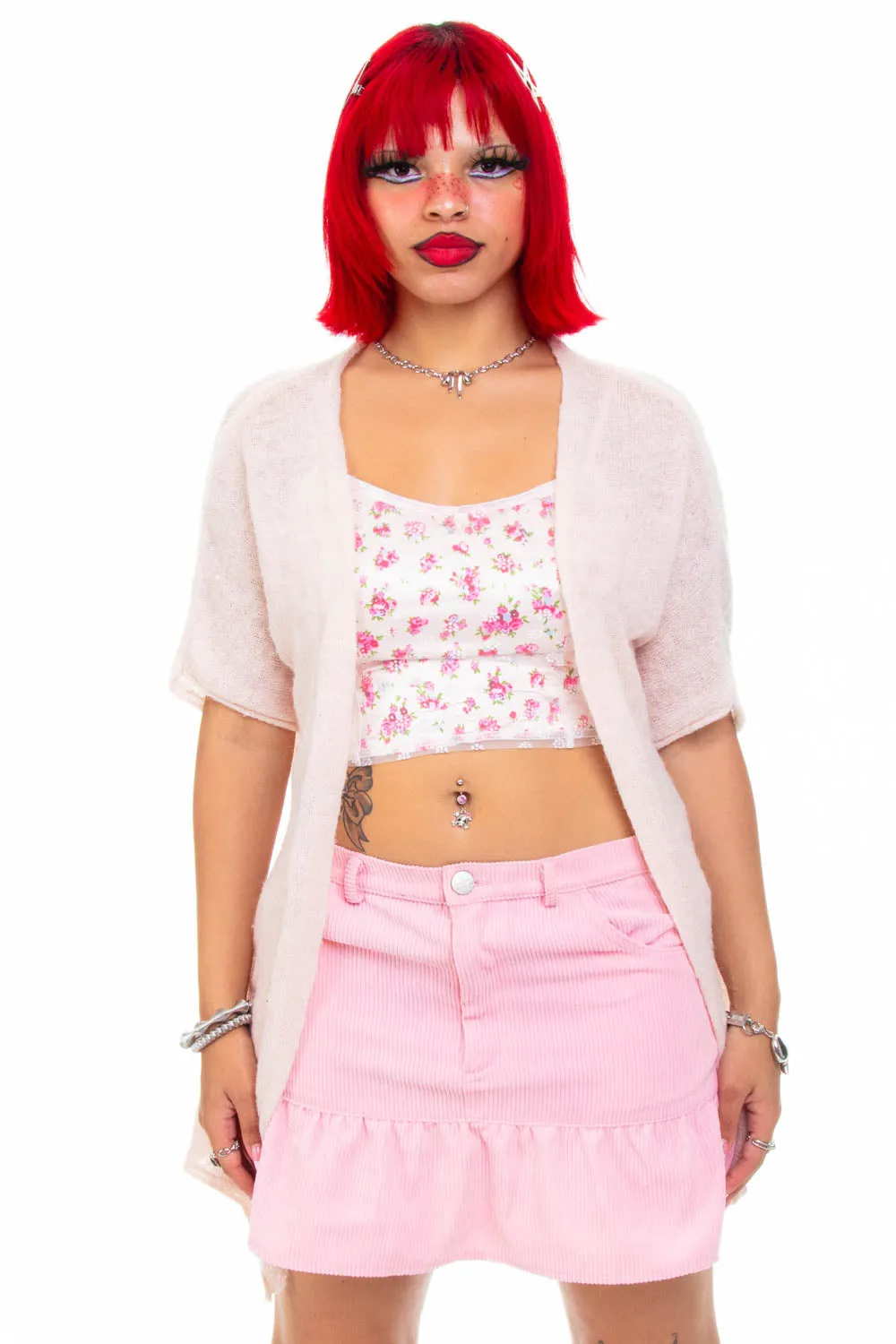 Vintage Y2K Pale Pink Knit Cardigan - OSFM sold by Tunnel Vision product image thumbnail 3