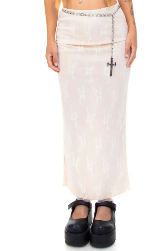 Vintage Y2K Whimsical Lace Maxi Skirt - S sold by Tunnel Vision