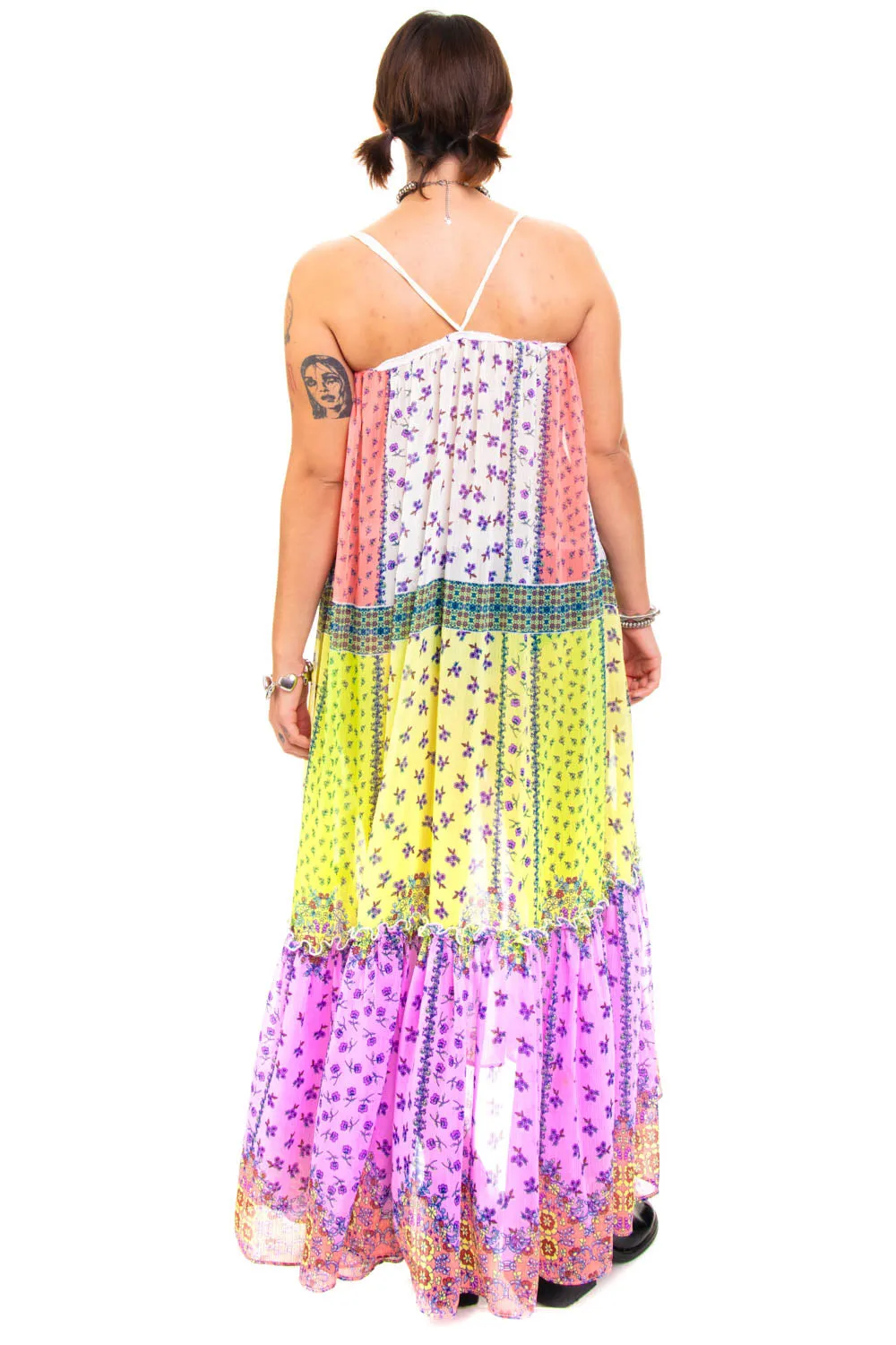 Vintage Y2K Sheer Floral Patchwork Tank Dress - S/M/L sold by Tunnel Vision product image thumbnail 5