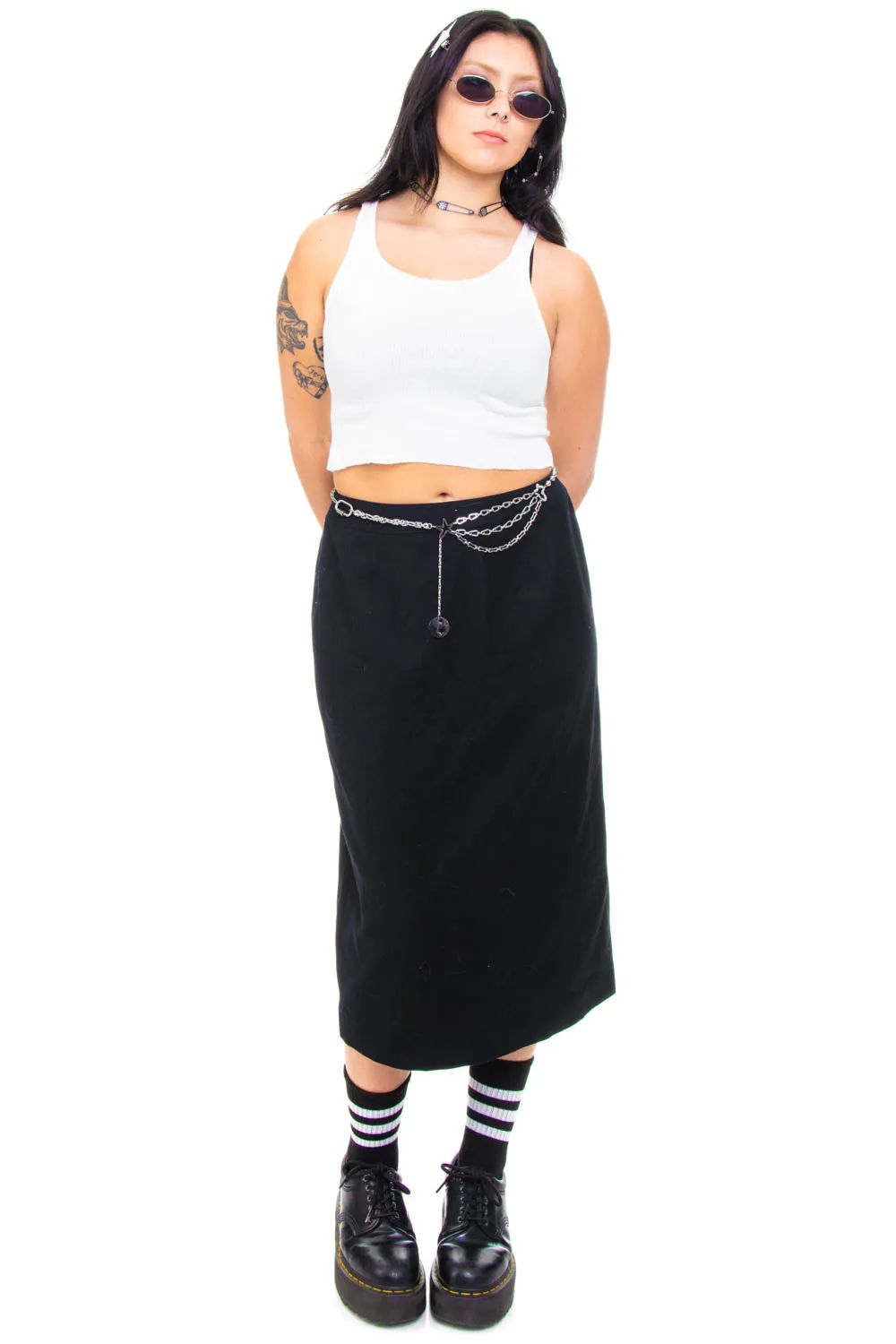 Vintage 90's Little Black Maxi Skirt - M/L sold by Tunnel Vision product image thumbnail 3
