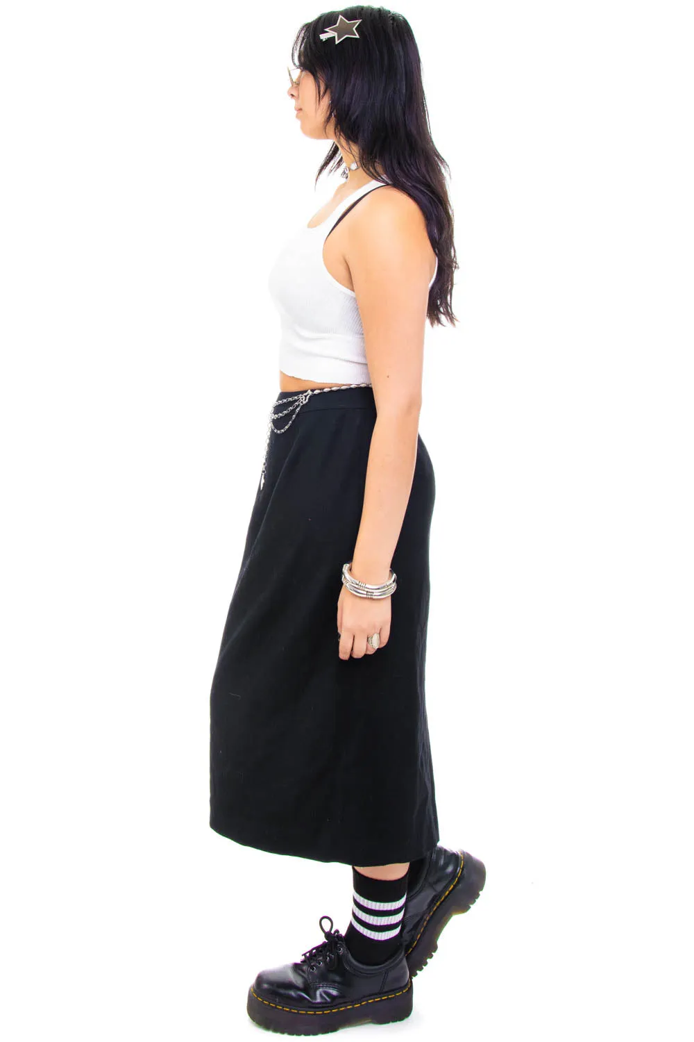 Vintage 90's Little Black Maxi Skirt - M/L sold by Tunnel Vision product image thumbnail 5