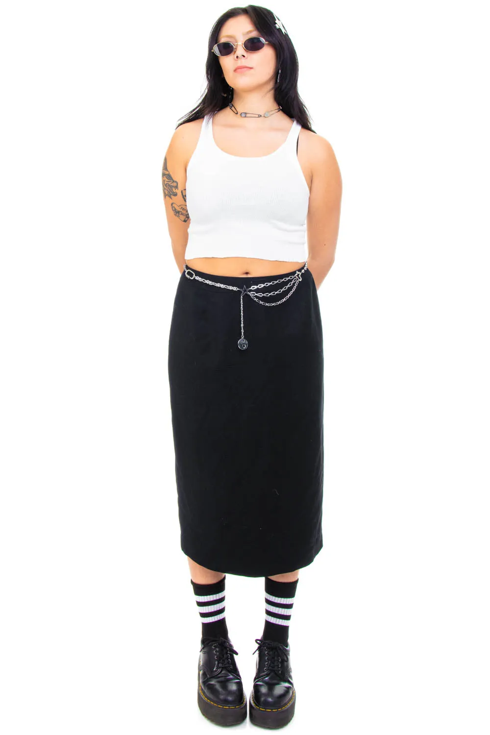 Vintage 90's Little Black Maxi Skirt - M/L sold by Tunnel Vision product image thumbnail 2