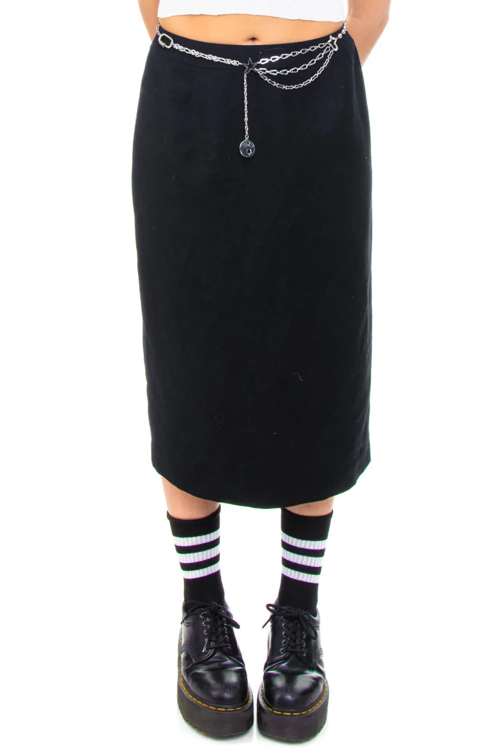 Vintage 90's Little Black Maxi Skirt - M/L sold by Tunnel Vision