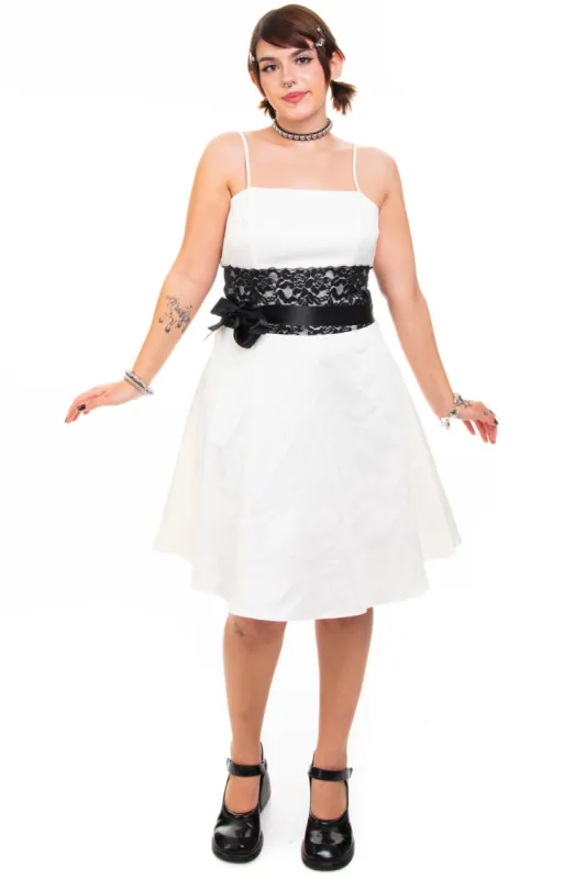 Vintage 90's Star B&W Lace Dress - L sold by Tunnel Vision