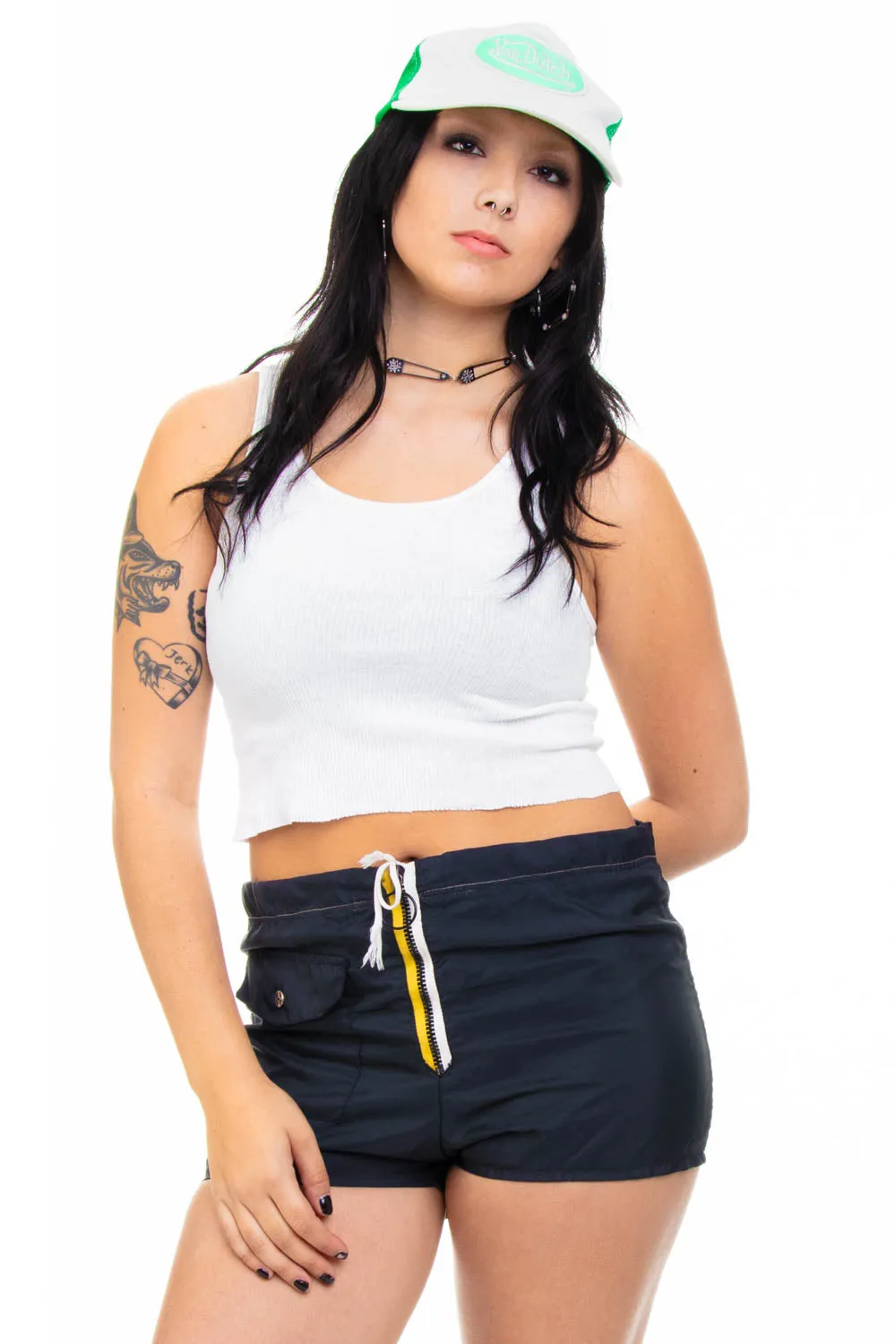 Vintage 90's Contrast Stripe Board Shorts - L sold by Tunnel Vision