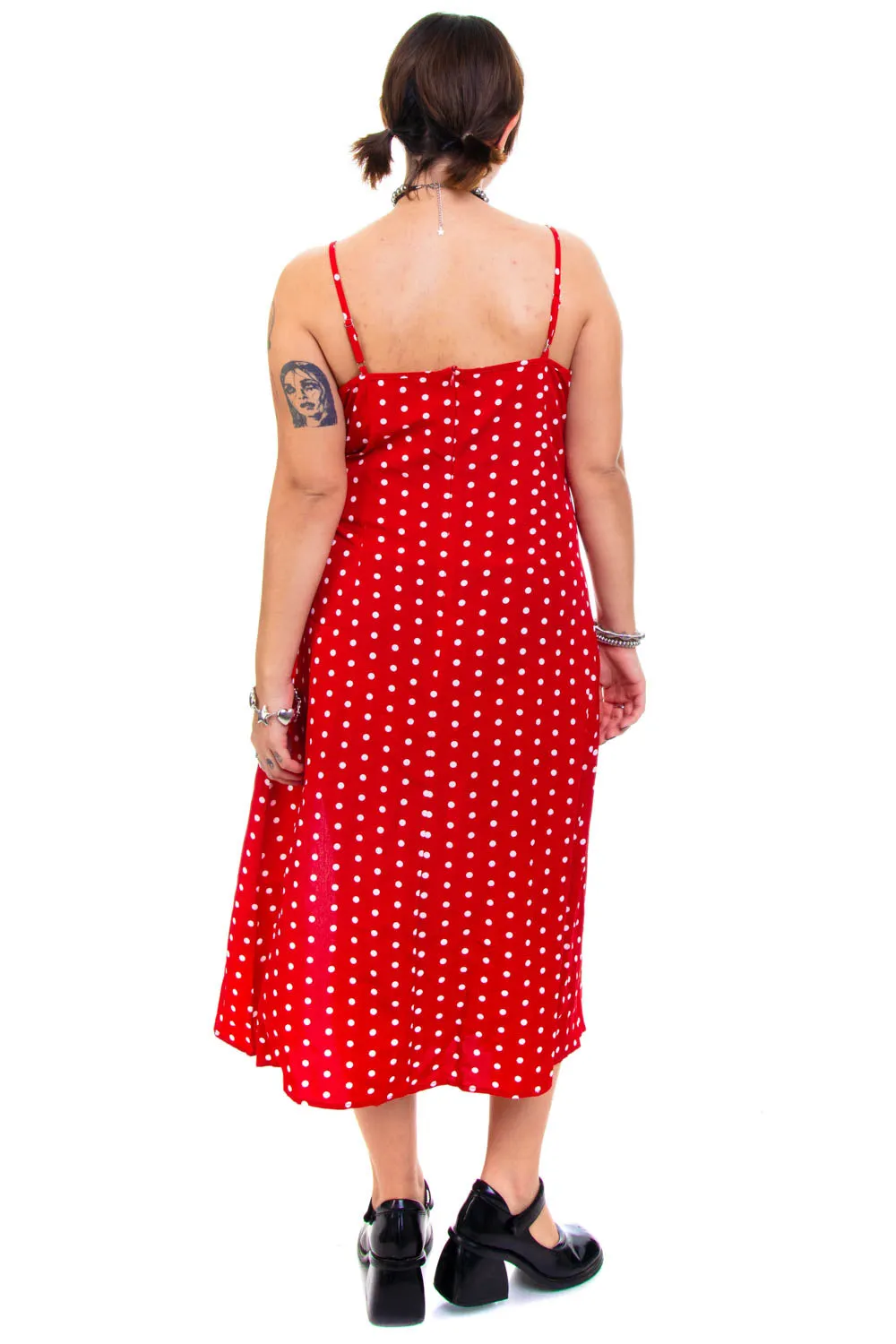 Vintage Y2K Red Polka Dots Tank Dress - L sold by Tunnel Vision product image thumbnail 5