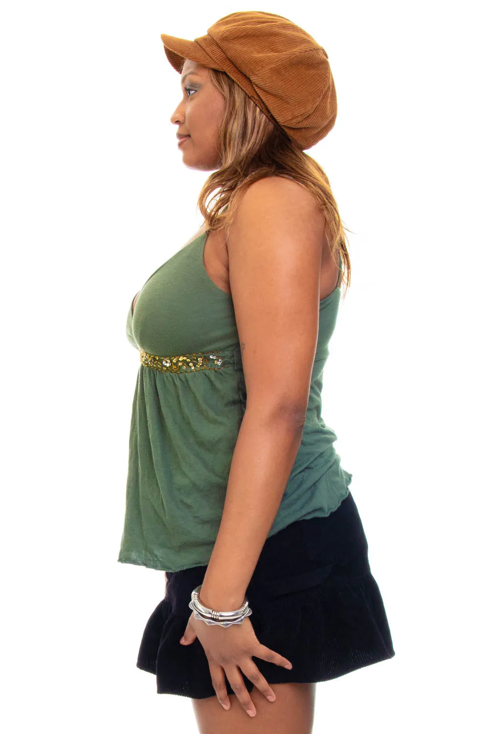 Vintage Y2K Green Sequin Tank Top - M/L sold by Tunnel Vision product image thumbnail 5