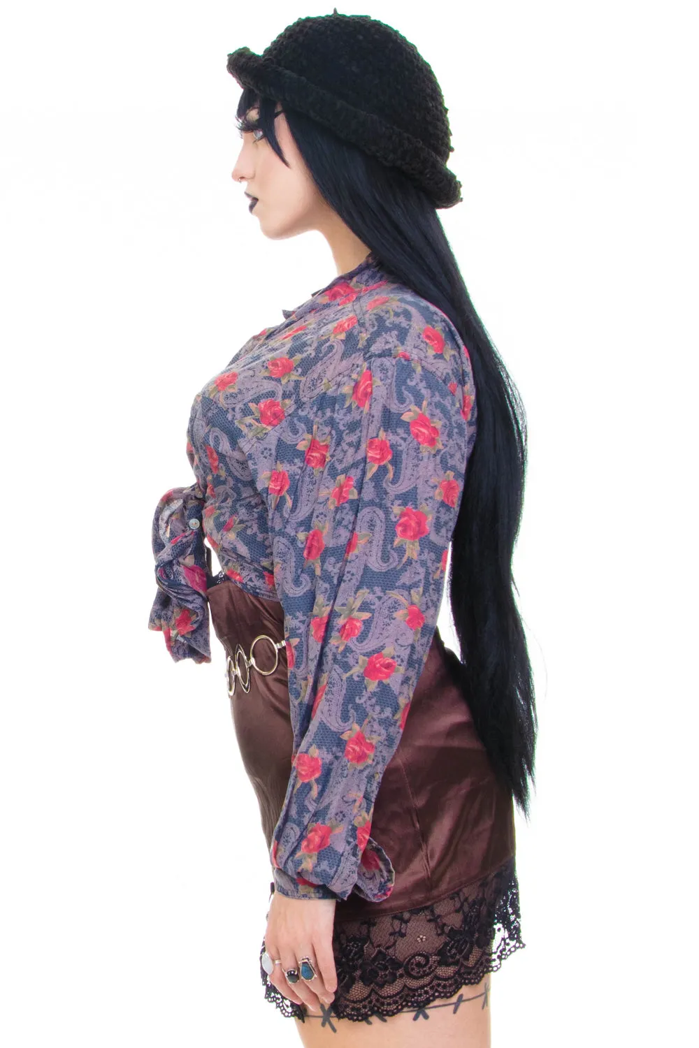 Vintage 90's Paisley Rose Blouse - OSFM sold by Tunnel Vision product image thumbnail 4