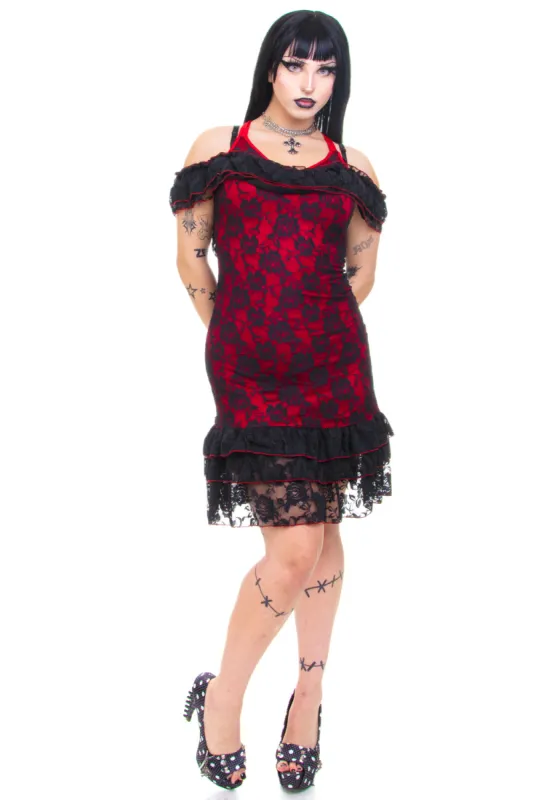 Vintage Y2K Vampy Lace Gothic Dress - M/L sold by Tunnel Vision