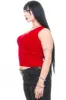 Vintage 90's Red Ribbed Knit Tank - OSFM sold by Tunnel Vision