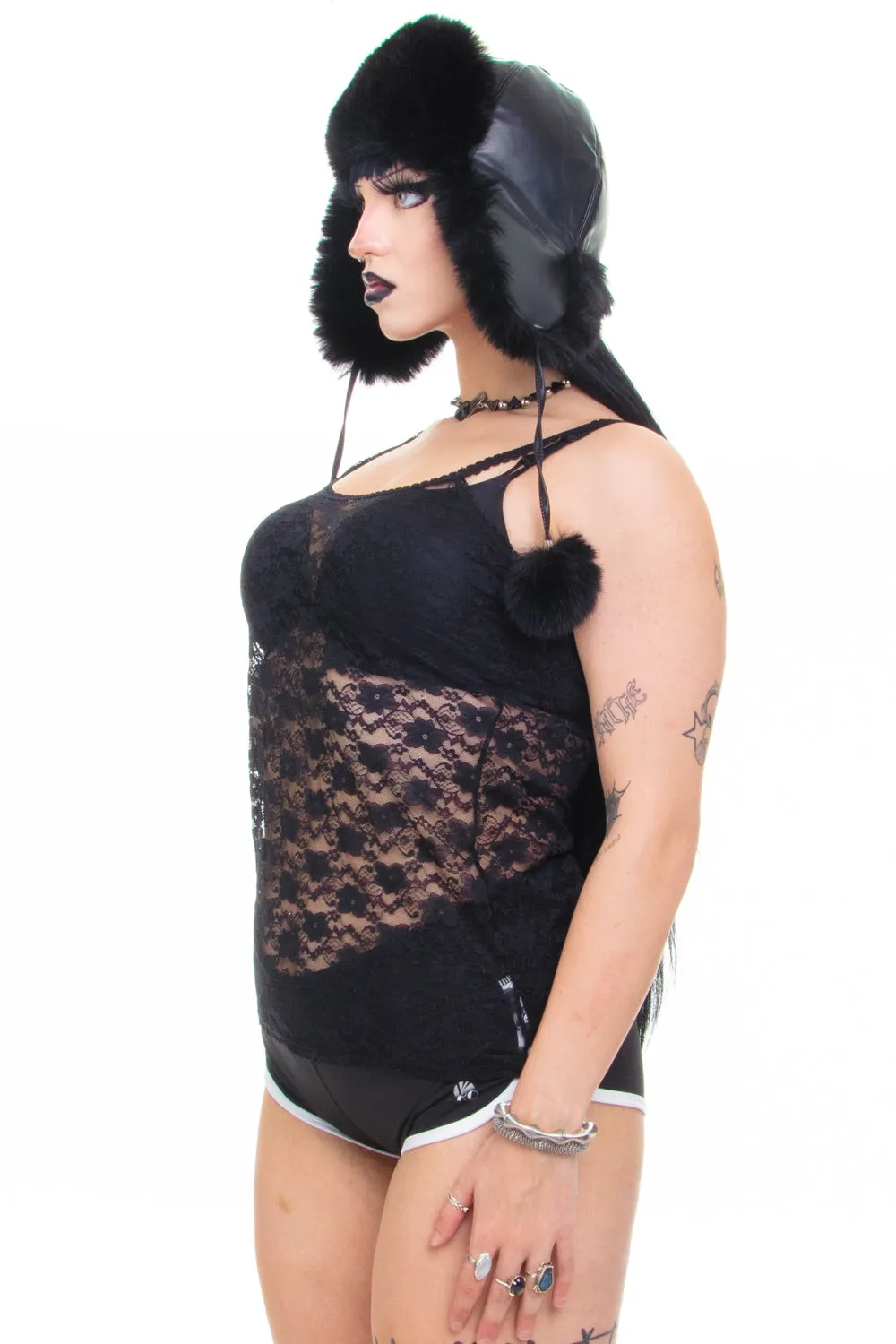 Vintage Y2K Black Lace Tank - M/L/XL sold by Tunnel Vision product image thumbnail 3