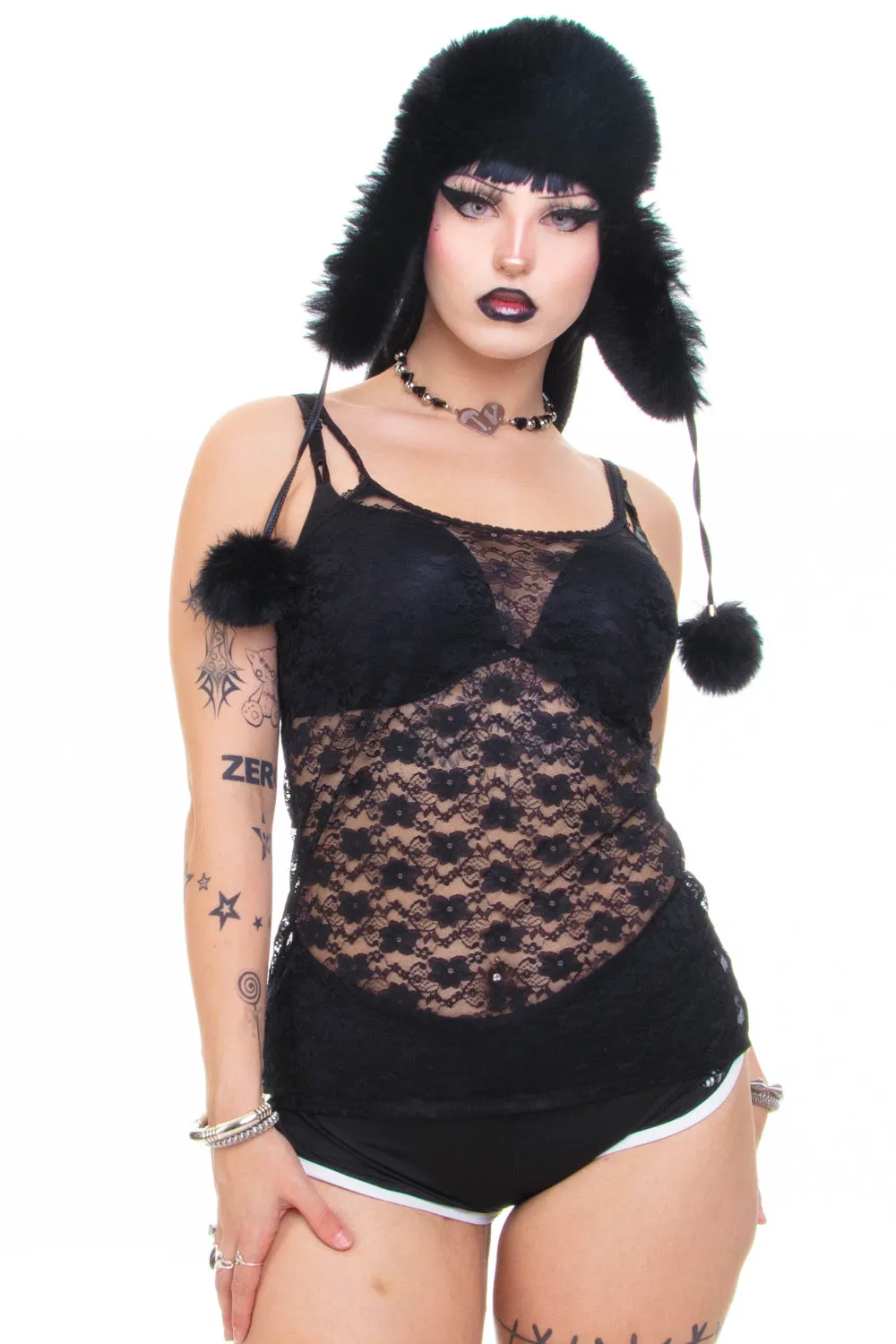 Vintage Y2K Black Lace Tank - M/L/XL sold by Tunnel Vision