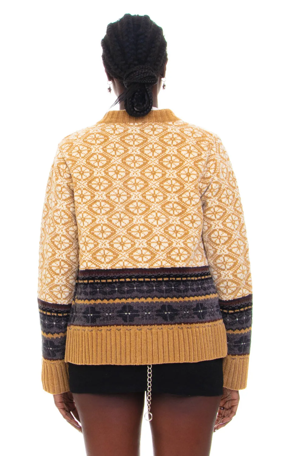 Vintage 90's Floral Stripe Zip Up Sweater - M sold by Tunnel Vision product image thumbnail 5